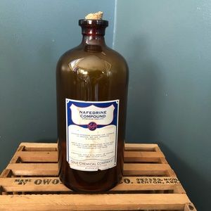 Vintage Medicine Bottle Amber Nafedrine Compound